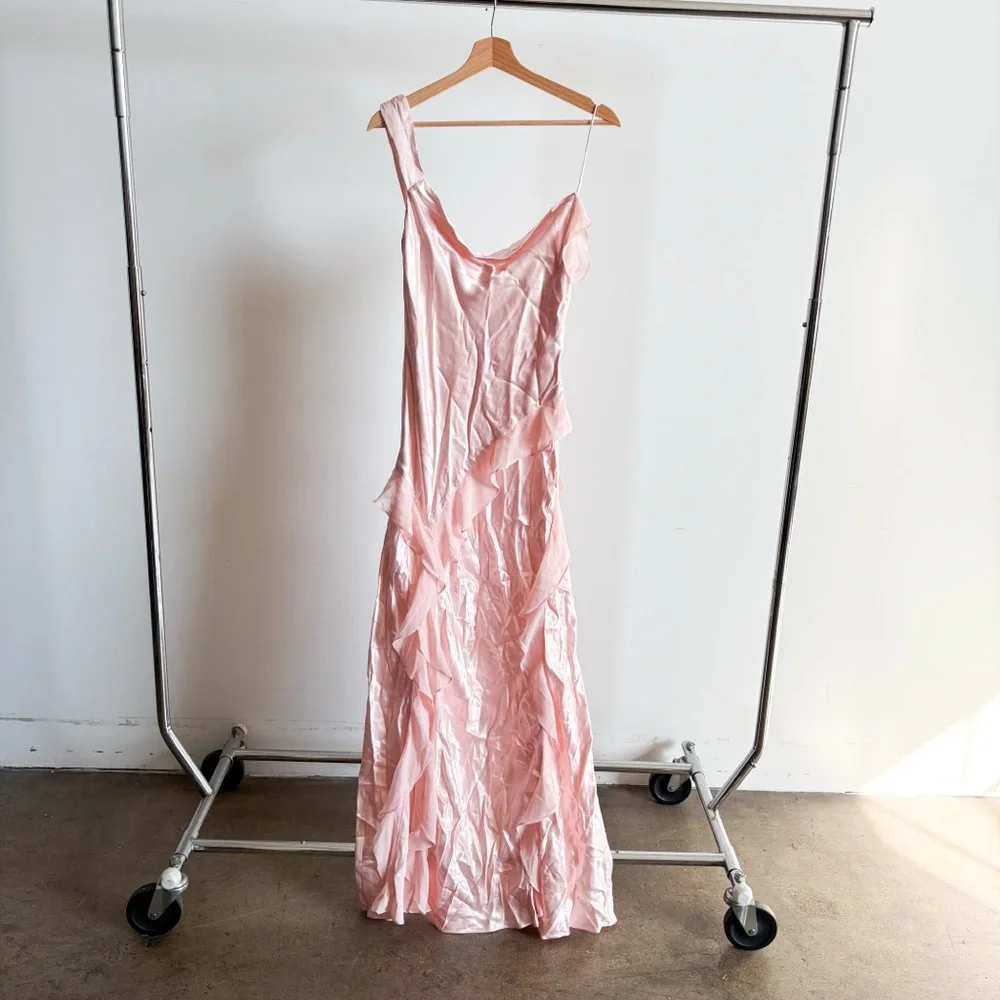 NWT Baby Pink For Love And Lemons “Sawyer” Midi Dress Sz 4 - Picture 1 of 14